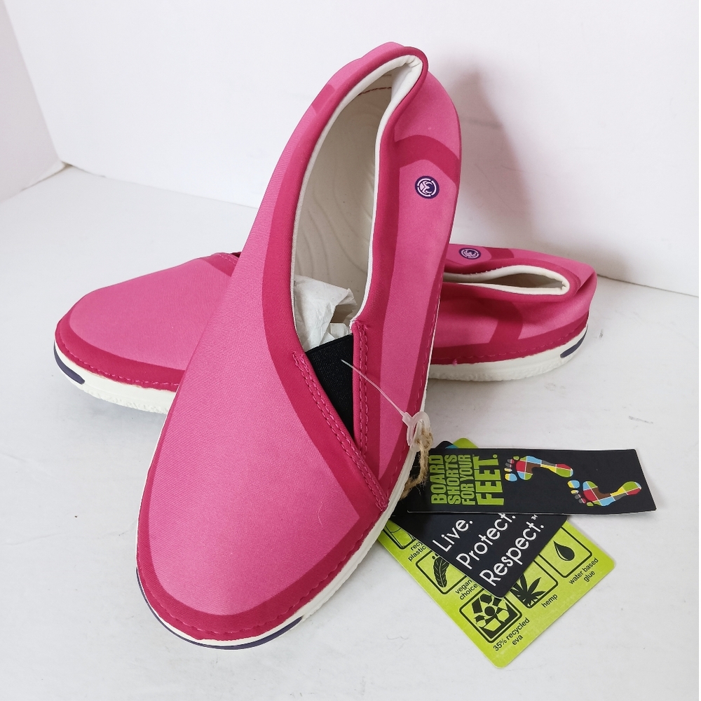 🩷 Ocean Minded By Crocs Waveseeker Flats Water Shoes Pink Womens 5 Summer Beach